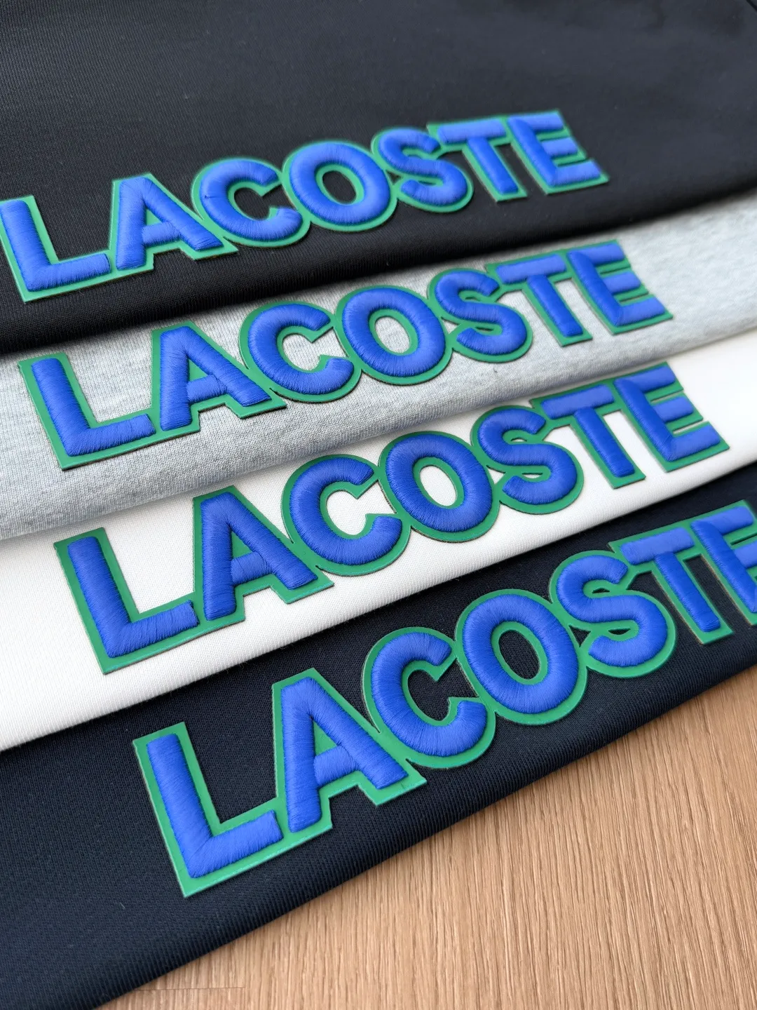 P 120LACOSTE. 2026 Autumn New Product Counter Same Style Printed Cotton Round Neck Sweater 360g Pure Cotton Terry M.L.XL 2XL LA-W 3061